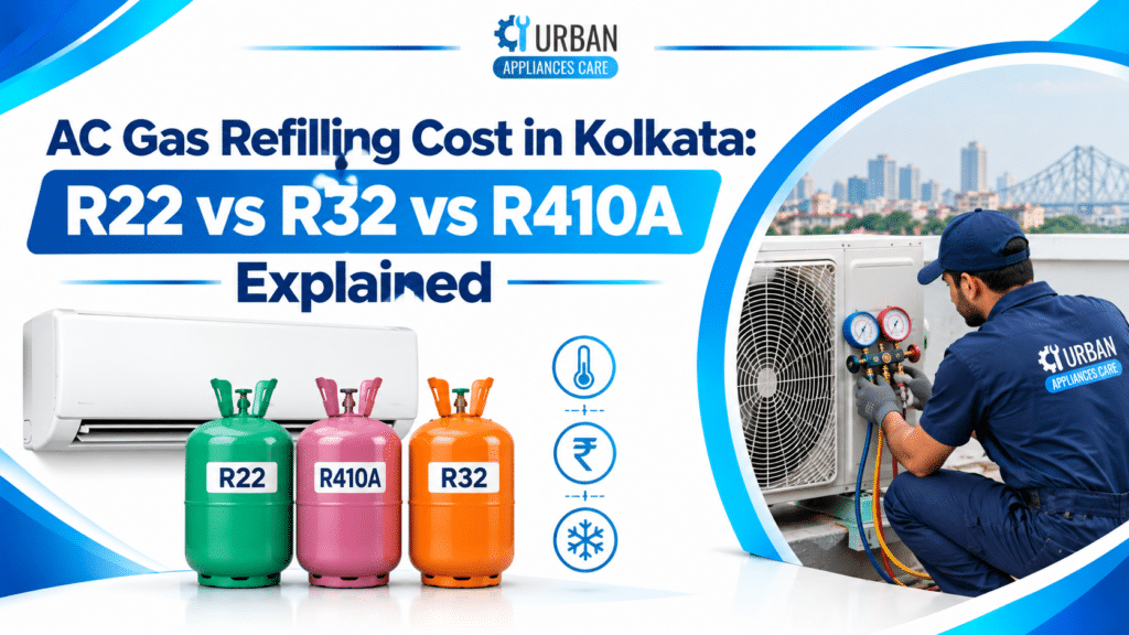 AC Gas Refilling Cost in Kolkata: R22 vs R32 vs R410A Explained