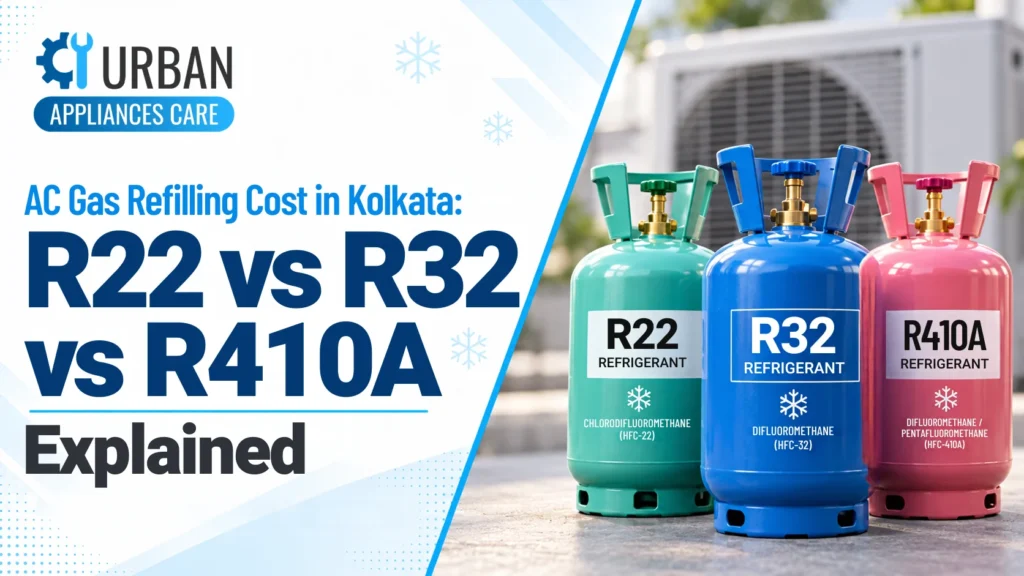 AC Gas Refilling Cost in Kolkata: R22 vs R32 vs R410A Explained