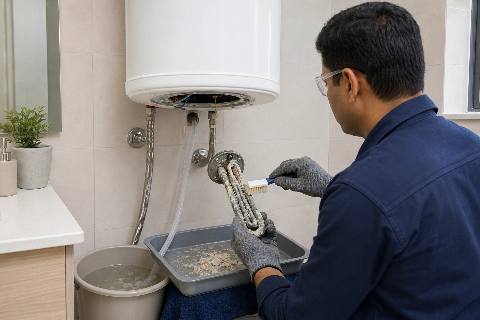 Geyser scale removal and tank cleaning in Kolkata